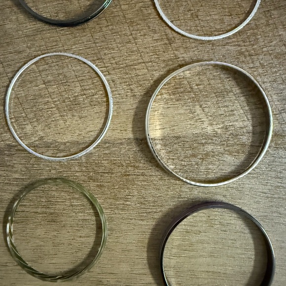 Set of 12 Mixed Metal and Neon Yellow Bangles - Picture 2 of 6